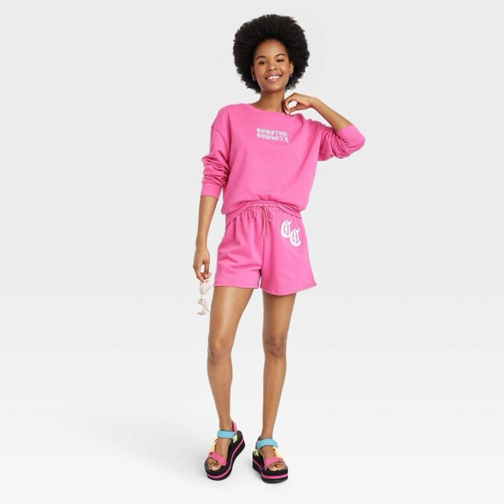 Women's Compton Cowboys Pink Graphic Sweatshirt